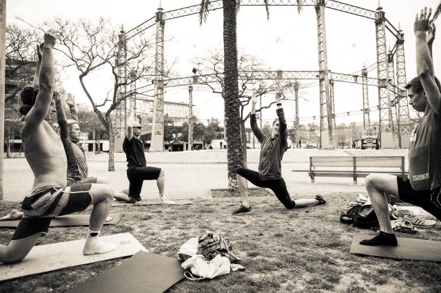 Stretching session with Envol Cycling from Sweden. 